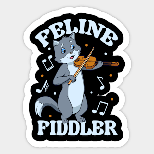 Feline Fiddler - Cat at the violin Sticker